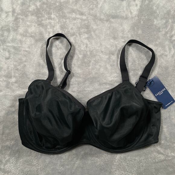 Fantasie Smoothing Bra Womens US 36GG Black Underwire Supportive Adjustable New - Picture 1 of 8